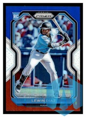 2021 Panini Prizm Red White Blue #50 LEWIN DIAZ RC Miami Marlins Rookie